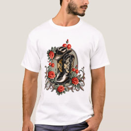 Camiseta Corazones de vaquero: un poema de botas y flores.