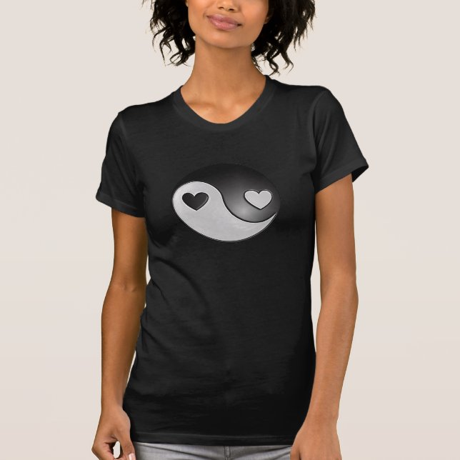 Camiseta corazones de yang del yin (Anverso)