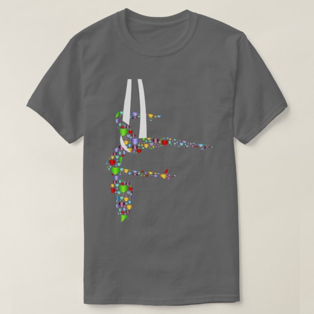 Camiseta Corazones de yoga aéreas (Diseño del anverso)