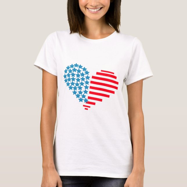 Camiseta corazones del 4 de julio (Anverso)