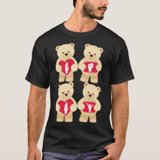 Camiseta Corazones del oso de peluche del lenguaje de
