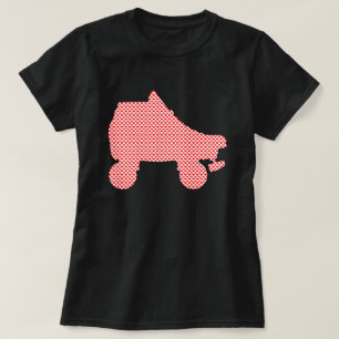 Camiseta corazones del patín de ruedas