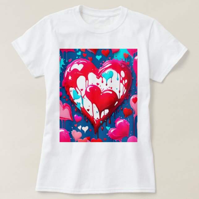 Camiseta Corazones derretidos (Diseño del anverso)