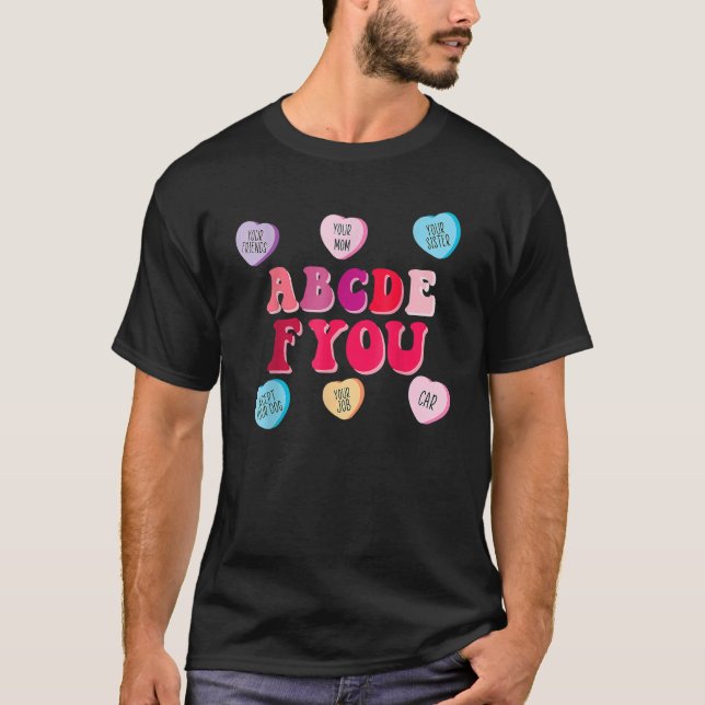 Camiseta Corazones día de San Valentín ABCDEFU Mujeres Vale (Anverso)