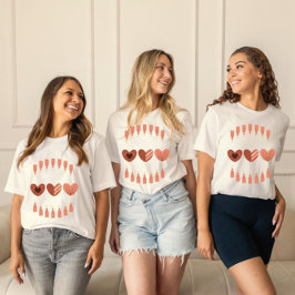 Camiseta Corazones Día de San Valentín de Boho