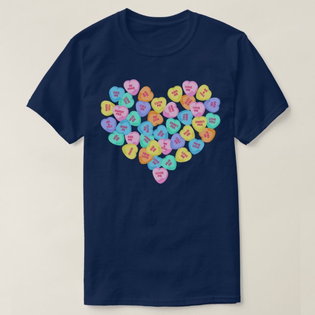 Camiseta Corazones Día de San Valentín dulces San Valentín  (Diseño del anverso)
