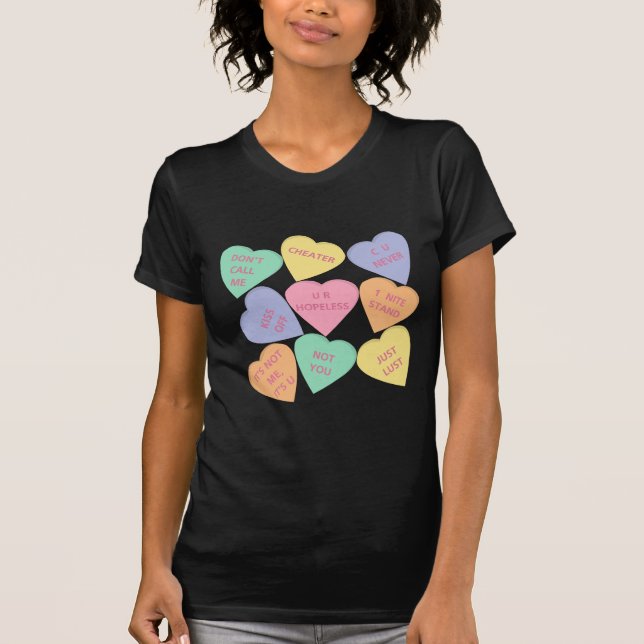 Camiseta Corazones divertidos de la conversación del el día (Anverso)