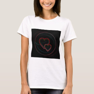 Camiseta Corazones dobles en negro