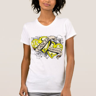 Camiseta Corazones duales del superviviente del sarcoma de