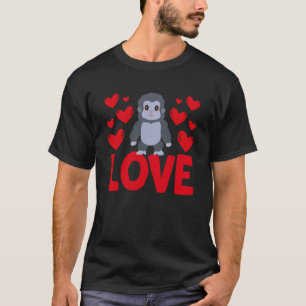 Camiseta Corazones el día de San Valentín aman a las gorila