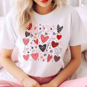 Camiseta Corazones el día de San Valentín Y Amor Agradable