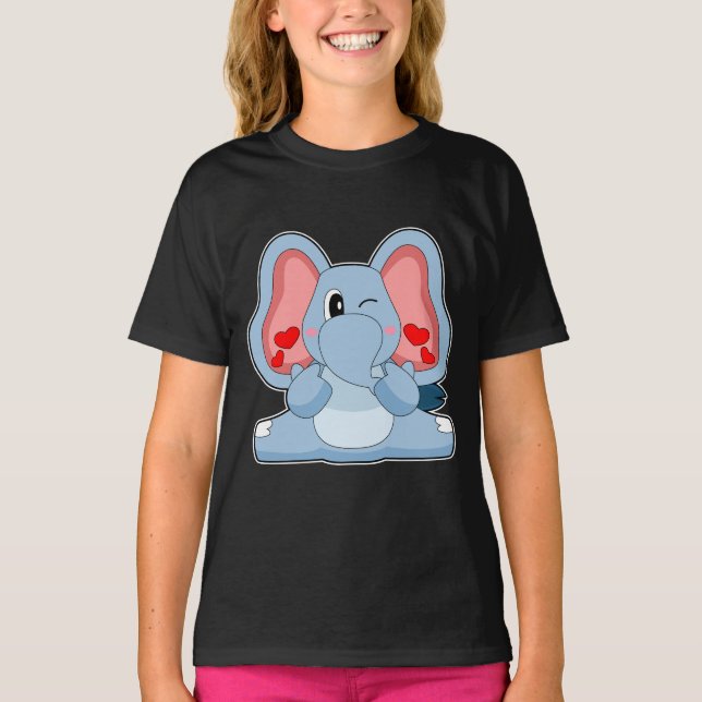Camiseta Corazones elefantes (Anverso)