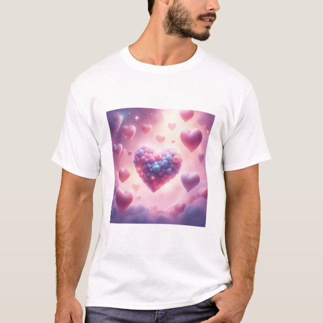Camiseta Corazones En Las Nubes (Anverso)