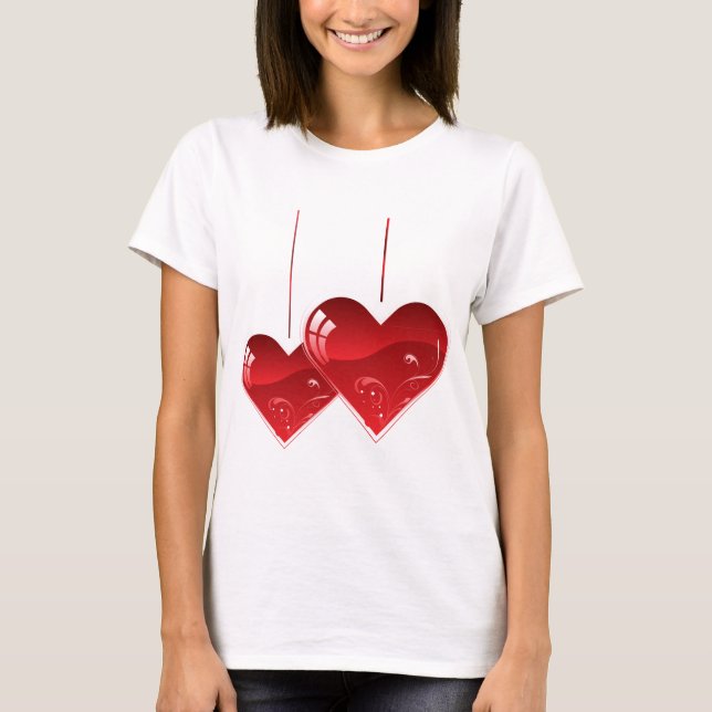 Camiseta Corazones en una cadena (Anverso)