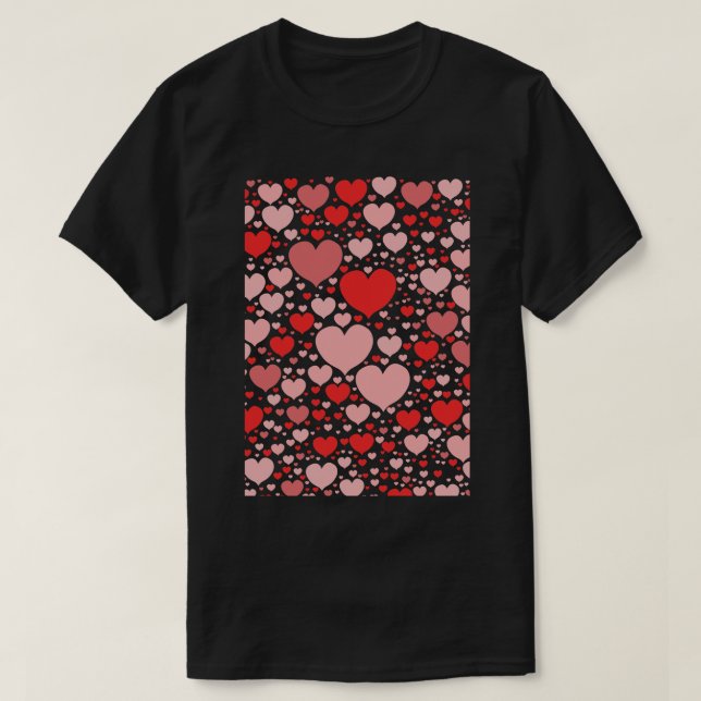 Camiseta Corazones encantadores rojos 2 (Diseño del anverso)