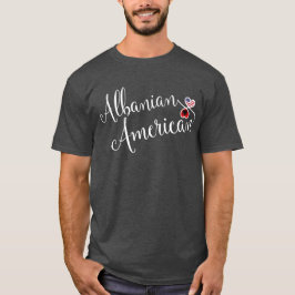 Camiseta Corazones entrelazados albaneses-estadounidenses