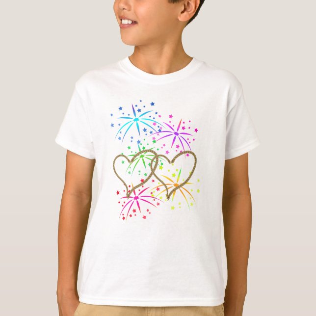 Camiseta Corazones entrelazados artilugios románticos (Anverso)