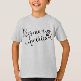 Camiseta Corazones entrelazados bosnio-estadounidenses