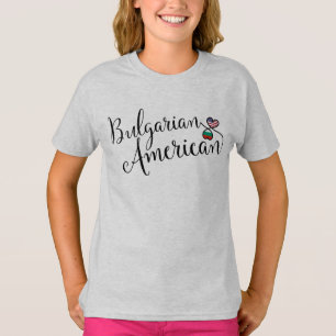 Camiseta Corazones entrelazados búlgaro-estadounidenses cam