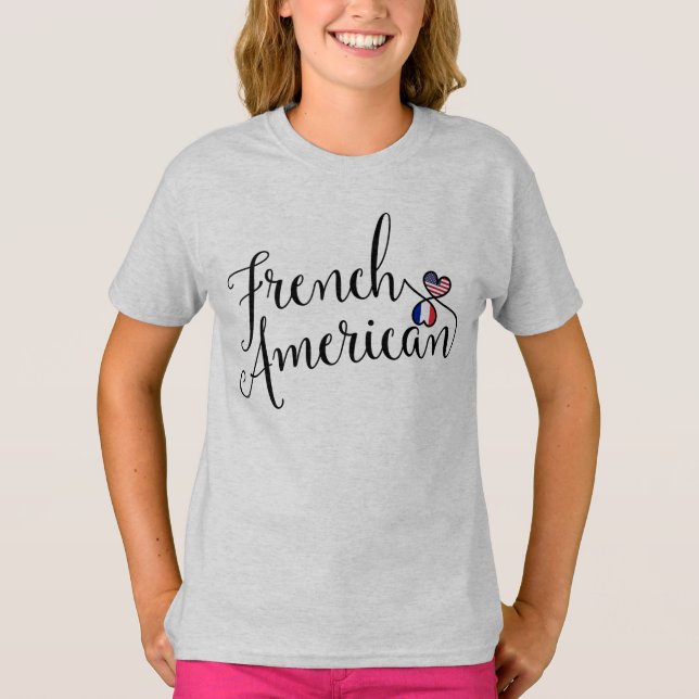 Camiseta Corazones entrelazados de Estados Unidos Francés (Anverso)