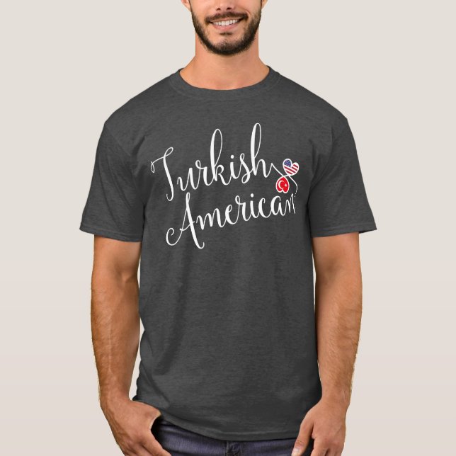 Camiseta Corazones entrelazados de los estadounidenses turc (Anverso)