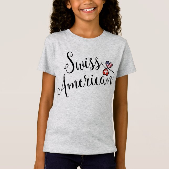 Camiseta Corazones entrelazados suizo-americanos (Anverso)