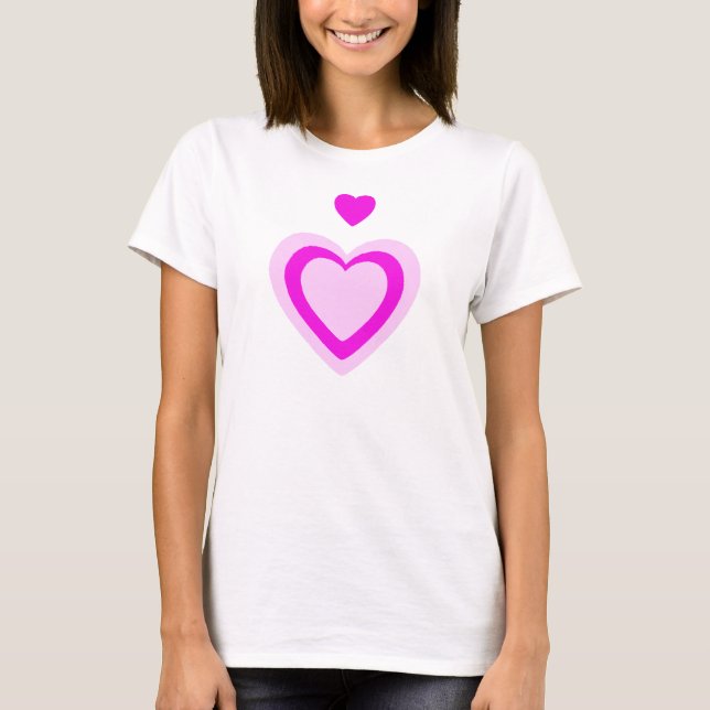 CAMISETA CORAZONES FUCHSIA DE ROPA CLARA (Anverso)
