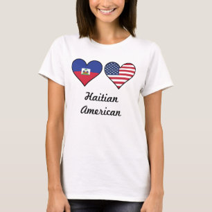 Camiseta Corazones haitianos de la bandera americana