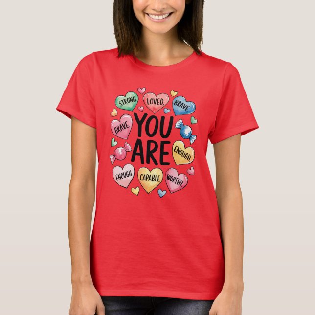 Camiseta Corazones inspiradores positivos (Anverso)