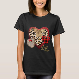 Camiseta Corazones inspirados en granjas Plaid Cheetah Burl