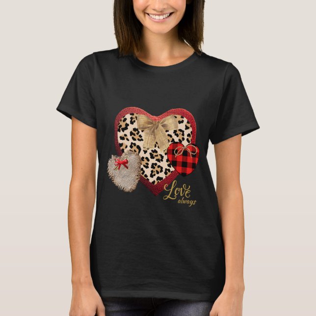 Camiseta Corazones inspirados en granjas Plaid Cheetah Burl (Anverso)
