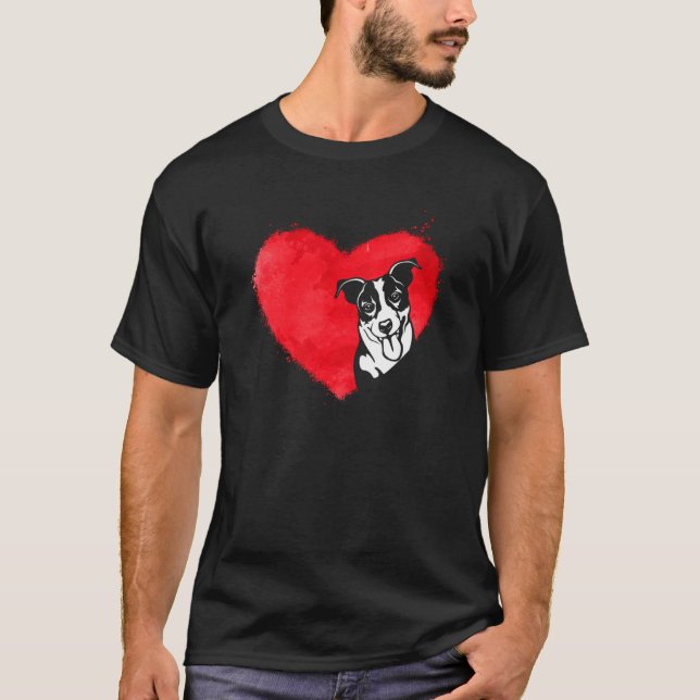 Camiseta Corazones Jack Russell Terrier Dog Puppy Valentine (Anverso)