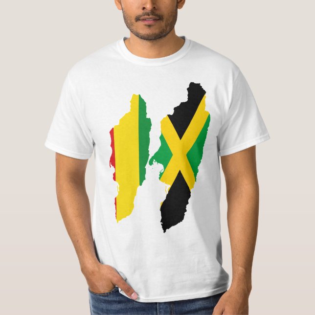 Camiseta Corazones, Jamaica y Rasta/Etiopía duales (Anverso)