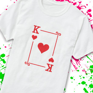 Camiseta Corazones King coincidentes con tarjetas de juego 