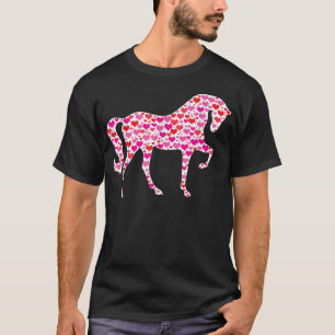 Camiseta Corazones Lindos Caballo Amante de Animales Divert
