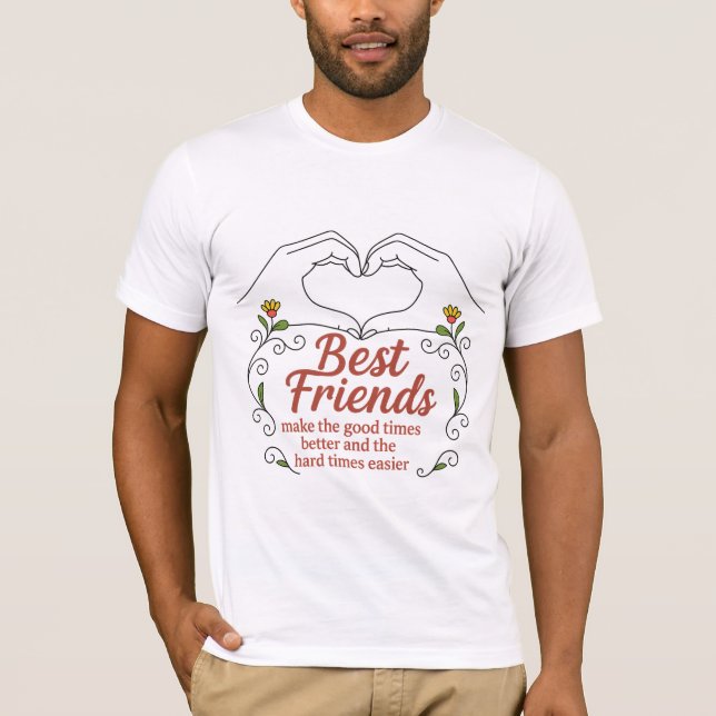 Camiseta Corazones Manos Mejores Amigos (Anverso)