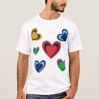 Camiseta Corazones Minimalistas variados