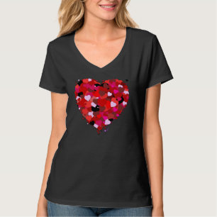 Camiseta Corazones multicolores Nano Black V-Neck T-Shirt