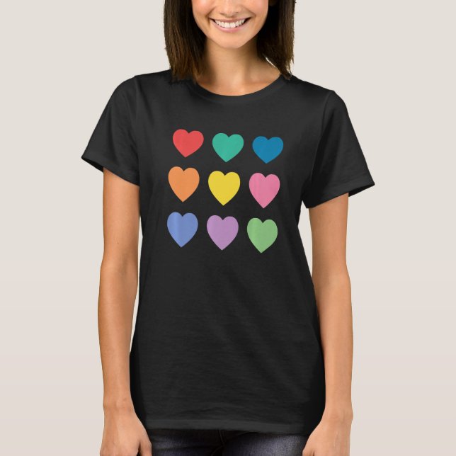 Camiseta Corazones multicolores Premium (Anverso)