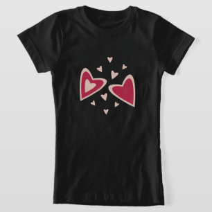 Camiseta Corazones nucleares - rosa y rojo - imagen.
