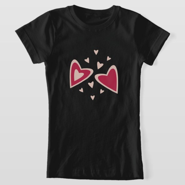 Camiseta Corazones nucleares - rosa y rojo - imagen. (Distribución)