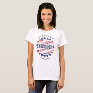 Camiseta Corazones patrióticos sicodélicos norteamericanos 