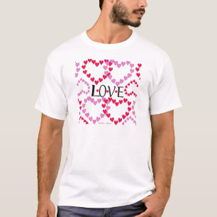 Camiseta Corazones Pequeños Rosa Rojo AMOR