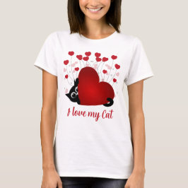 Camiseta Corazones Personalizados de los gatos de amor