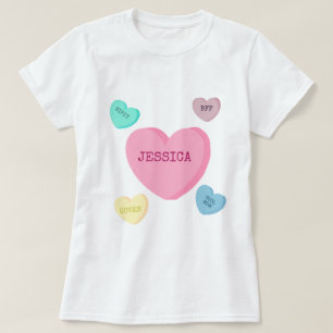 Camiseta Corazones personalizados mamá del caramelo y