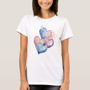 Camiseta Corazones Pintados con Acuarela