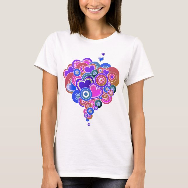 Camiseta Corazones púrpura de PopArt (Anverso)
