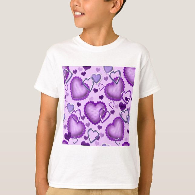Camiseta Corazones púrpuras (Anverso)