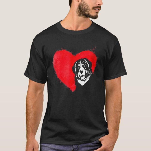 Camiseta Corazones ricas Bernese Mountain Dog Puppy Valenti (Anverso)