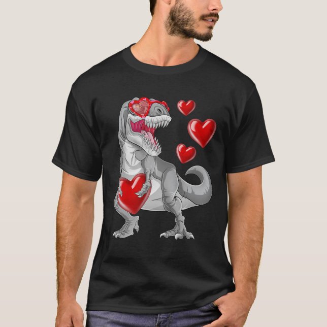 Camiseta Corazones robados Trex Dino Día de San Valentín Di (Anverso)